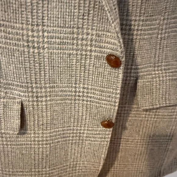 Ralph Lauren Beige Plaid Sport Coat Blazer - Picture 3 of 8